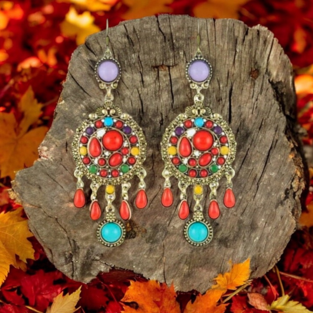 🫶🏻 Bohemian Round Dangling Earrings - Picture 1 of 3